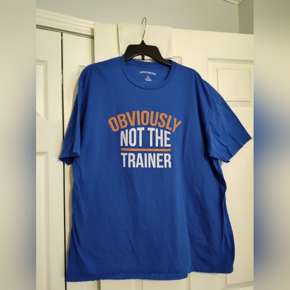 GymTime Tops - Graphic Tee “Obviously Not The Trainer” GymTime Fits 2XL Funny Shirt UNISEX